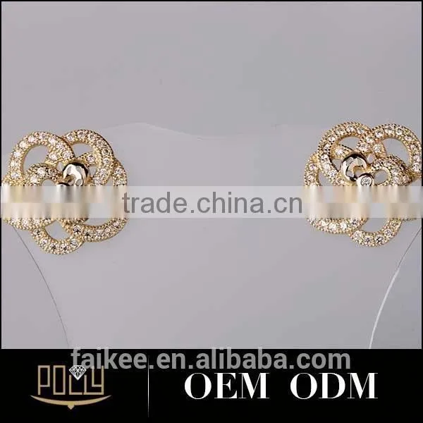 Creative Jewelry Lady's Silver Ring Flower Pistil Design Happy Back Earring Backs photo-3