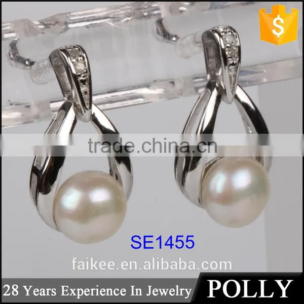 Hot Sale Simple Pearl Earring Designs For Women Silver Earrings photo-5