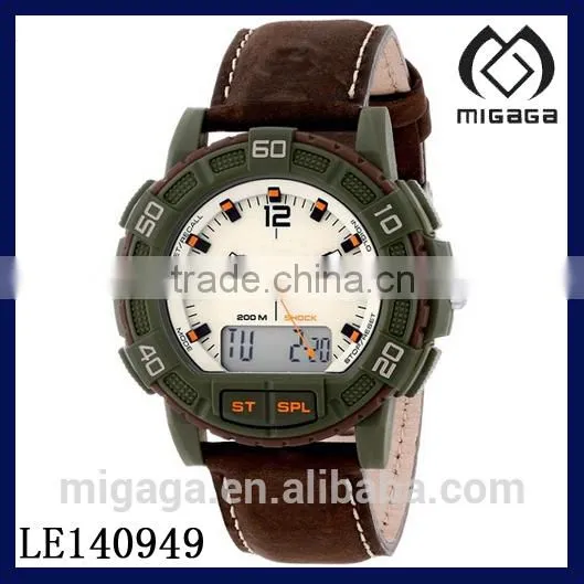 Men's Two Movements Watch Analog Digital Watch Chronograph and Alarm