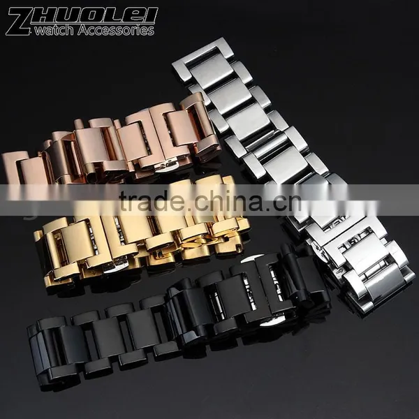 18|20|21|22mm High Quality Imported Stainless Steel Watch Bracelet With Fashionable Buckle Wholesale 3PCS photo-2