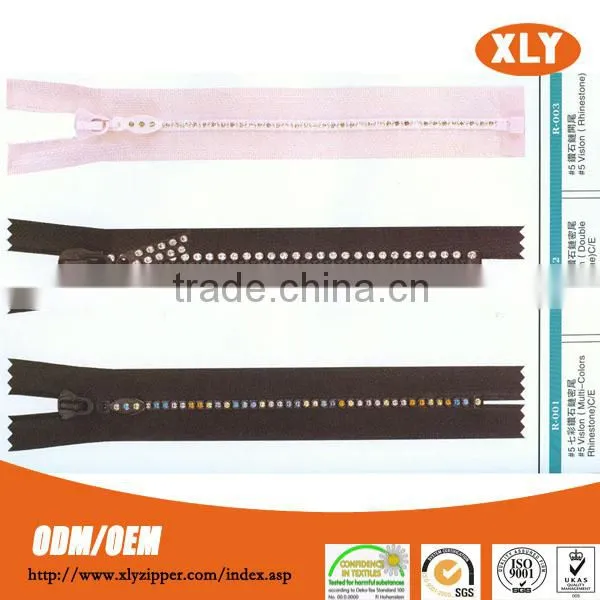 High Quality Single Row and Double Row Rhinestone Zipper photo-3