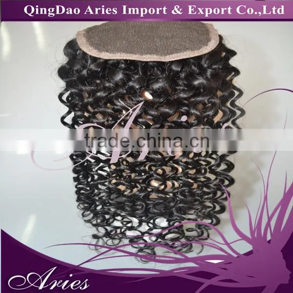 7A Grade Peruvian Curly Lace Closure,virgin Human Hair Closure,Free Middle and 3 Part 4*4 Can be Dyed DHL Free Shipping photo-4