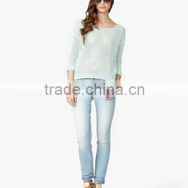 Factory Price Fashionable Open Knit Sweaters For Women photo-5