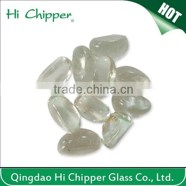 Blue Colored Faced Diamond Shape Fire Pit Glass Gem Stone photo-2