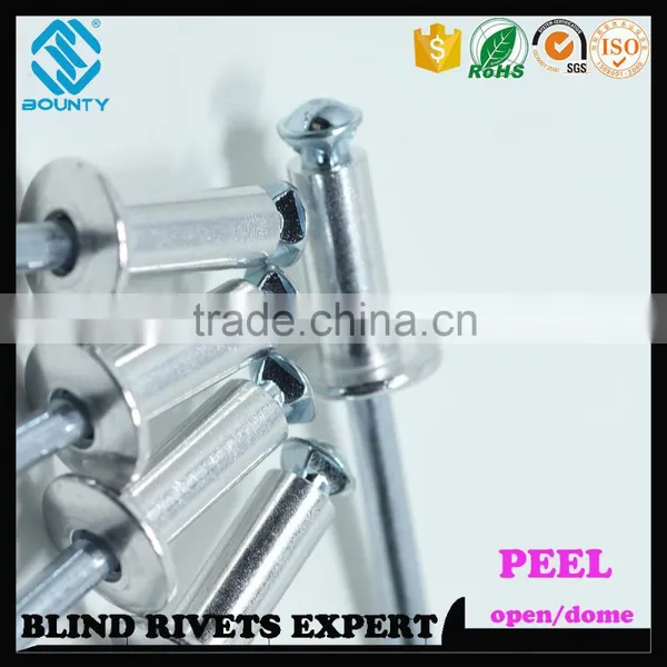 HIGH QUALITY OPEN END FACTORY DOME HEAD ALUMINUM STEEL PEEL RIVETS photo-4