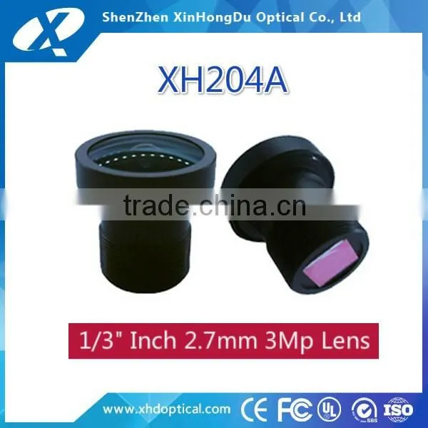High Quality Super Wide Angle M12 1/3 Inch 2.7mm Automotive Cctv Lens for Car Reversing Camera System