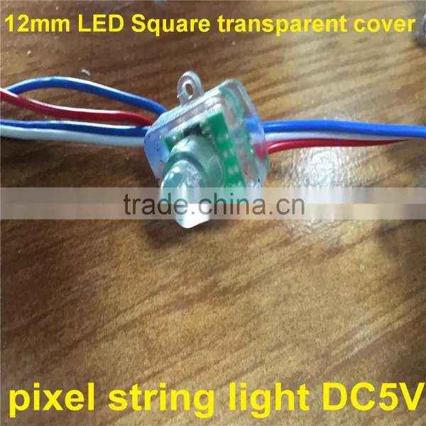 12mm LED Square Transparent Cover WS2811 50pcs String IP68 DC5V Full Color Rgb Pixel Led Supplier's Choice