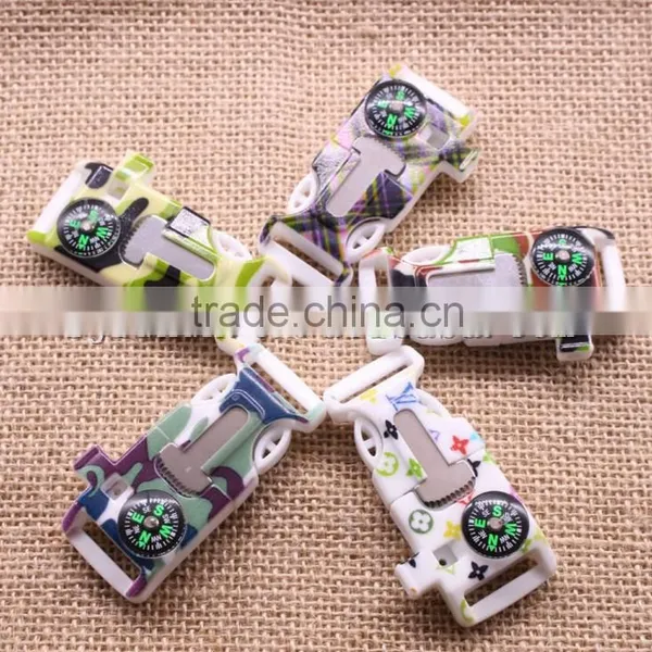 Cartoon Colorful Buckle Fire Starter and Whistle Buckle Multifunction Survival Buckle photo-2