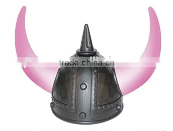Golden Warrior Plastic Viking Helmet With Light Up Horns Flashing Purple Light photo-6