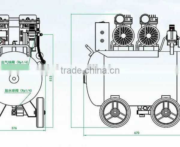 Two Pump Head Oil Free Portable Air Compressor(TW5502) photo-2