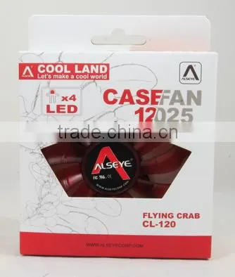 Alseye CA701w Manufacture CL-120-R 120*120*25mm Red Led Computer Case Cooling Fan photo-4