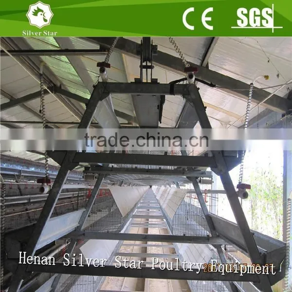 3 Tier Design A Type Ladder Layer Cages for Chickens With Scarpper Manure Removal System photo-5