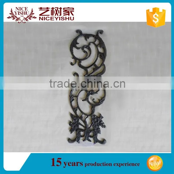 Wrought Iron Flower Panels Grey Casting Decorative Iron Fence Ornaments