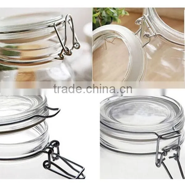 450ml Hermetically Sealed Glass Jar With Rubber Gasker Ring Lid photo-2