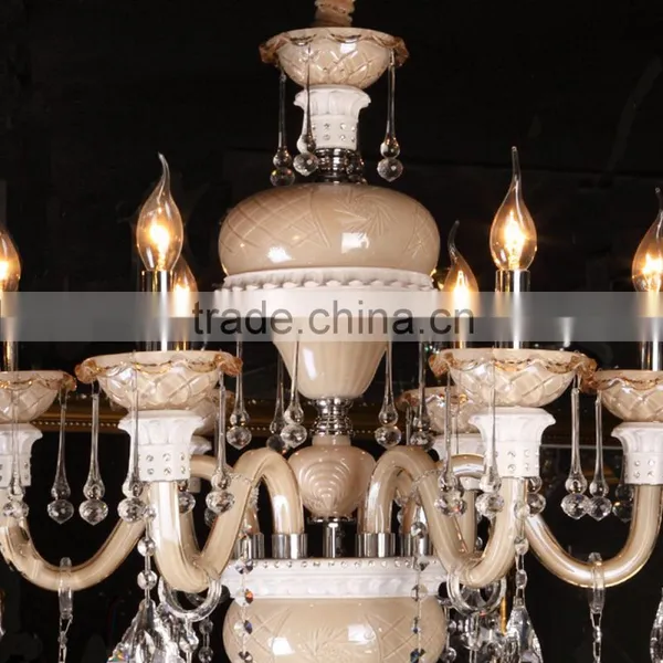 Medium Brown Candle Chandelier Crystal Pendant photo-4