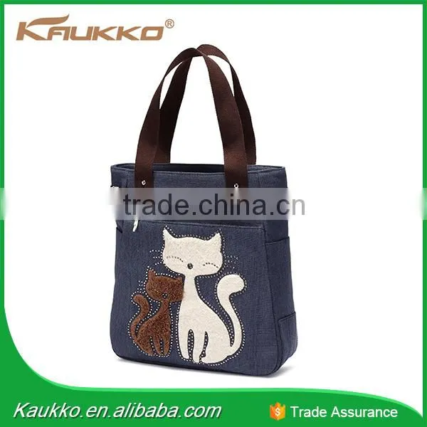 Top Quality Fashion Design Ladies Cotton Canvas Tote Bag Woman Shoulder Bags photo-3
