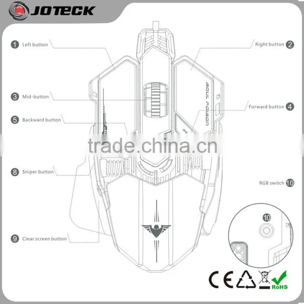 Big Size Illuminated Programmable Metal Computer Mouse for Gamer photo-5