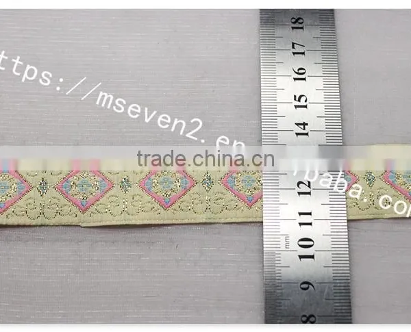 Hot Selling 2.5cm Width Gold Yarn Embroidery Webbing Belt for Garment photo-5