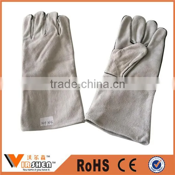 Heat Resistant Cow Split Welding Industrial Leather Gloves Cheap Price photo-4