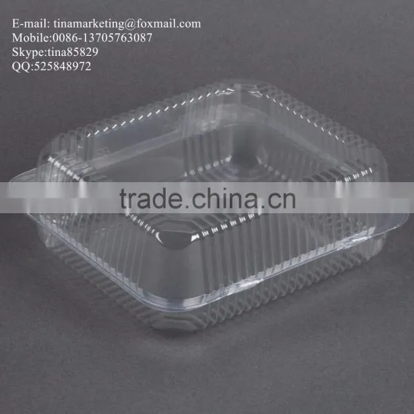 Square Clear Hinged Clamshell Type Plastic StayLock Medium Food Container for Salad, Muffins, Cake, Pastry and Fruit Packaging photo-5