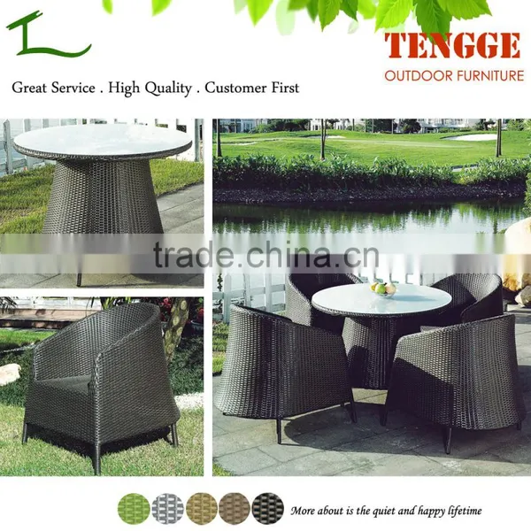 All Weather Garden Furniture Outdoor Wicker Dining Table and Chairs photo-2