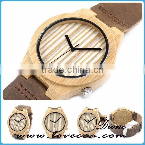 Handmade Personized Wooden Watch ,engraved Bamboo Wooden Watch for Men
