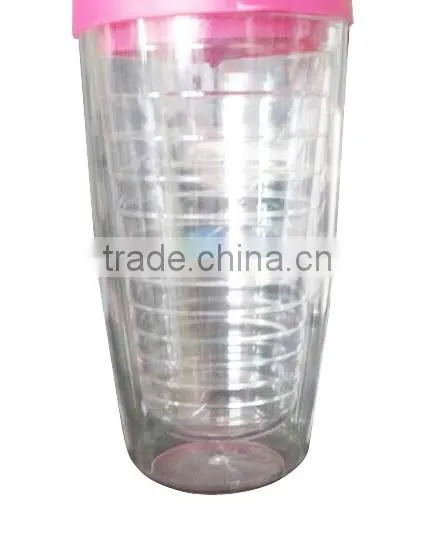 Plastic Double Wall Pvc Insert Cup With Straw photo-3