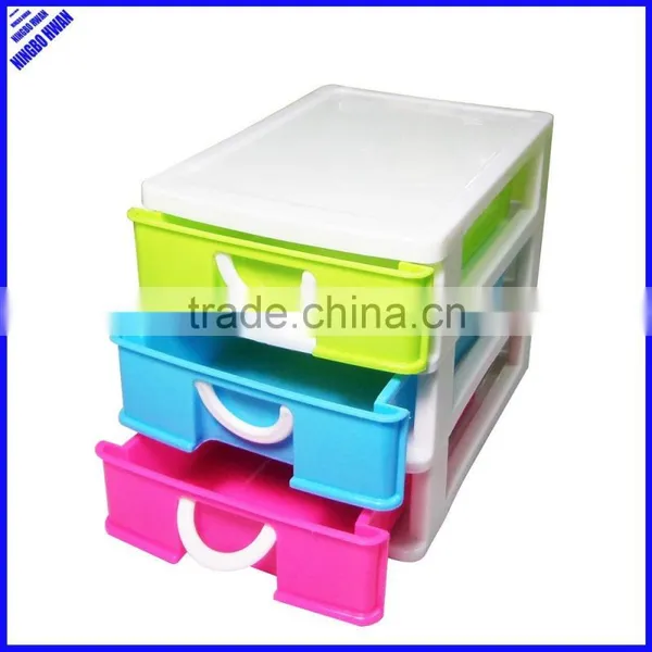 ECO-friendly Cheap 3 Tier Desktop Mini Stackable Plastic Storage Drawers photo-3