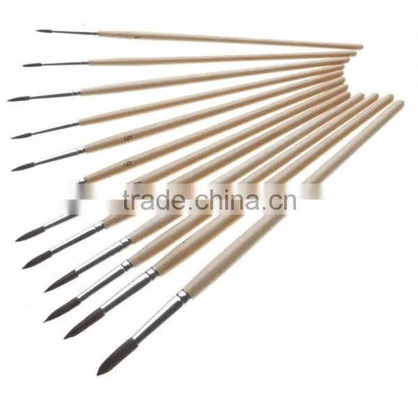 High-end 9Pcs/set Bicolor Synthetic Nylon Bristles Acrylic Watercolor Paintbrushes for Artists