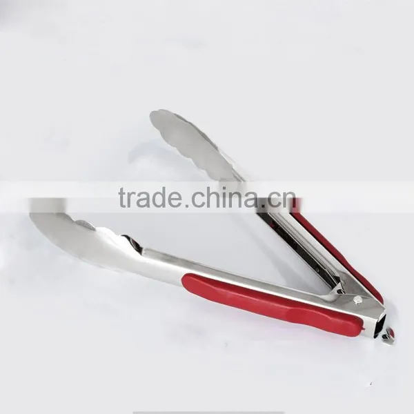 Factory Stainless Steel Hot Prevent BBQ & Bread Baking Food Tongs With Silicone Handle photo-3