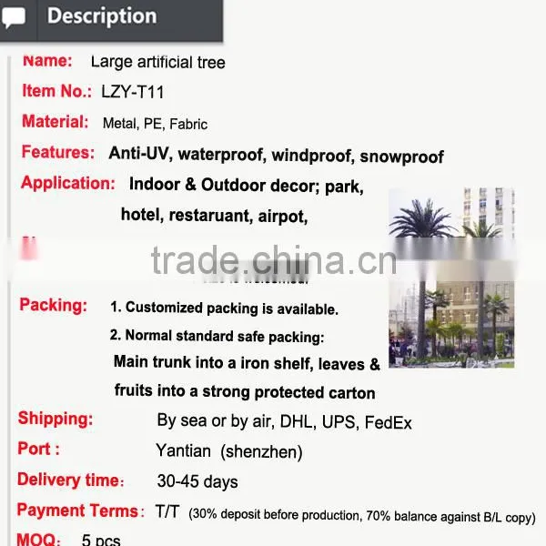 2015 Santa Decorative Palm Tree Artificial Tree Trunk photo-2