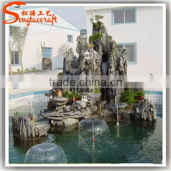 2015 Fiberglass Product for Landscape Arificial Decorative Garden Water Fountains Rocks photo-2