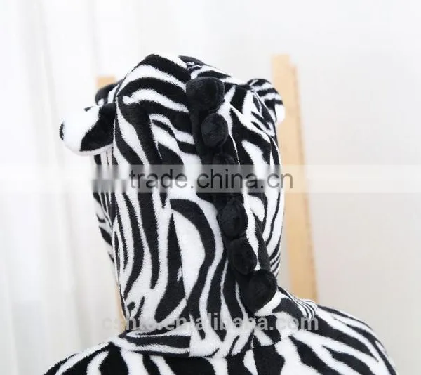 Flannel Cartoon Adult Animal Jumpsuit Animal Pajamas Jumpsuit Zebra Design photo-6