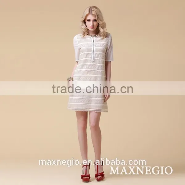 Pierced 3/4 Long Sleeve Designer One Piece Dress photo-5