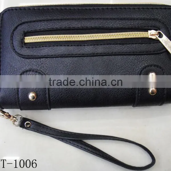 Fashion Hot High Quality pu Leather Rivets Zipper Wallet photo-5