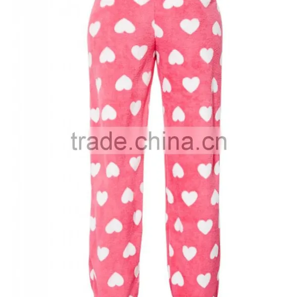 Pink Heart Plush Pants Cute Cotton Women Sleepwear photo-3