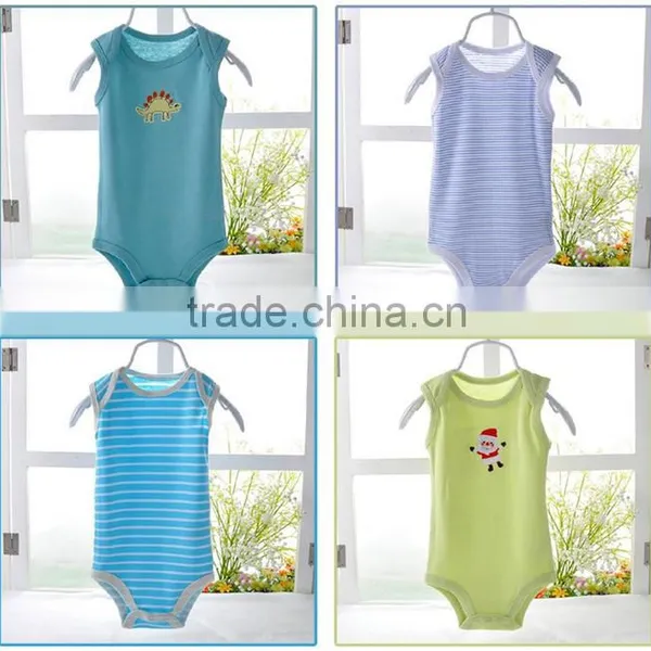 Unisex Stripe/applique Custom Made Infant Organic Cotton Smocked Infant Summer Wear Camo Organic Designer Baby Romper photo-2