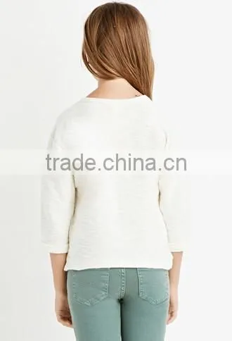2017 Cheap Plain Alphabetic Love O-neck Kids Long Sleeve Slim T-shirt OEM Service Plain Dyed photo-2