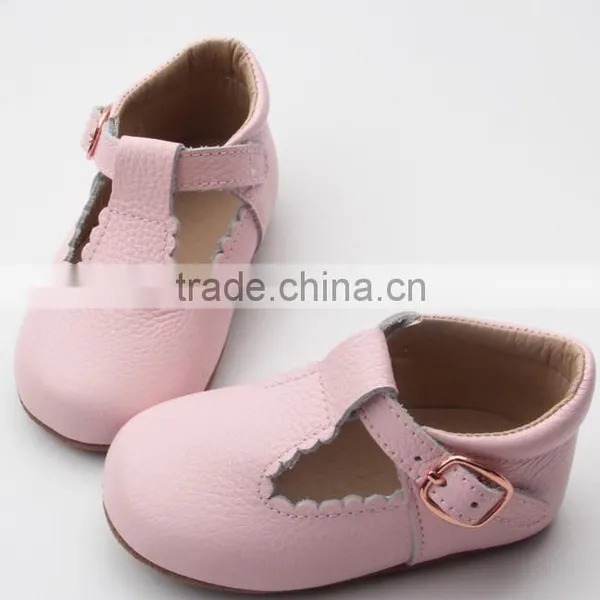 Skidproof Genuine Leather Popular T-bar Baby Leather Shoes Soft photo-6