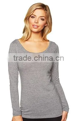 Next Level Apparel Ladies' Tri-Blend Long Sleeve Scoop Tee - Made From Polyester, Cotton and Rayon Jersey. Comes With Your Logo. photo-3