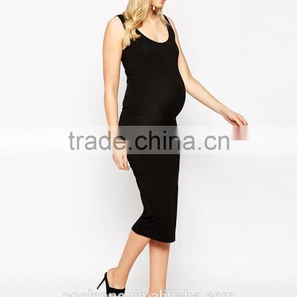 Scoop Neckline Soft Touch Tank Dress for All Stages of Maternity photo-5
