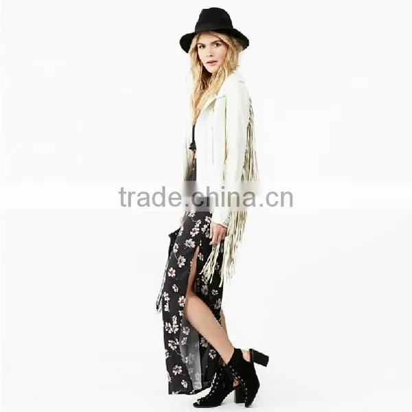 Two Pieces One Set Print Maxi Long Chiffon Dress photo-4