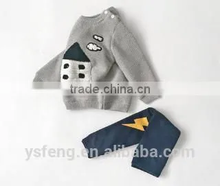 Cartoon House Pattern Cute Design Baby Boy Sweater photo-6