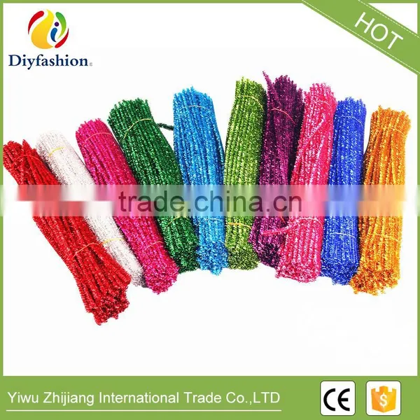 DIY 6MM Glitter Chenille Stems Pipe Cleaners DIY Hand Craft Materials For Creative Kids Toys photo-3