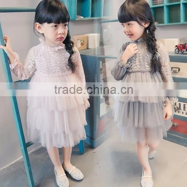 Latest Girls Design Long Sleeve Ruffle Girls Boutique Dress photo-3