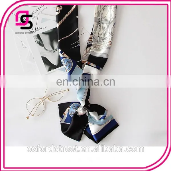 The Spring and Autumn All-match Long Scarf Double Satin Scarf Small Korean Bow Tie photo-6