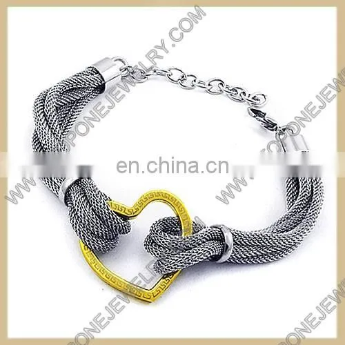 Customized Letter X Stretch Stainless Steel Cable Mesh Bracelet photo-4