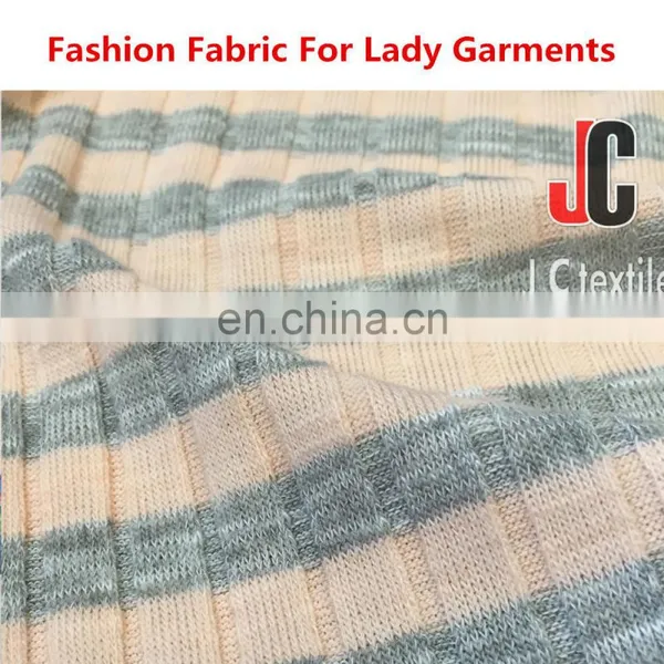 High Quality T/R Pyed Velour Lycra Fabric Knit Rib Trim Stripe Designs Fabric Elastic Fabric photo-2
