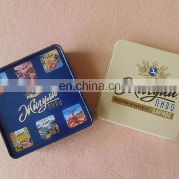 Wholesale Square Metal Tin Cup Coaster With Cork Back photo-3