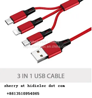 Wholesale Nylon Woven Micro Usb Cable,Mobile Phone Accessories Type-C Usb C Cable,Fast Charging 3 In 1 Usb Data Cable Fo